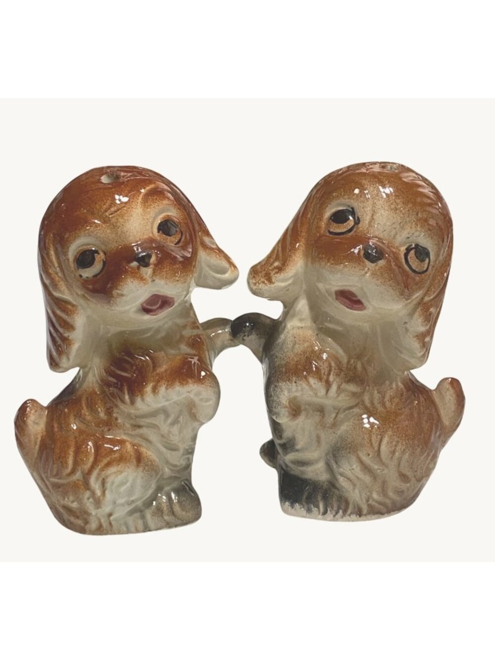 Vtg Begging Cocker Spaniel Mid-Century Salt & Pep Shakers Japan Anthropomorphic